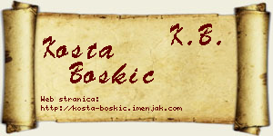 Kosta Boškić vizit kartica